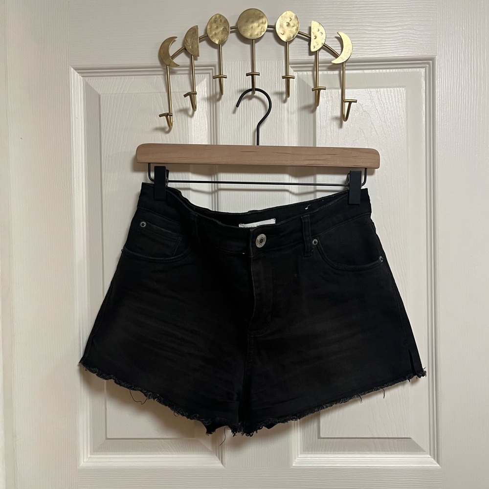 STS Blue Black Jean Shorts Distressed Cut-Off